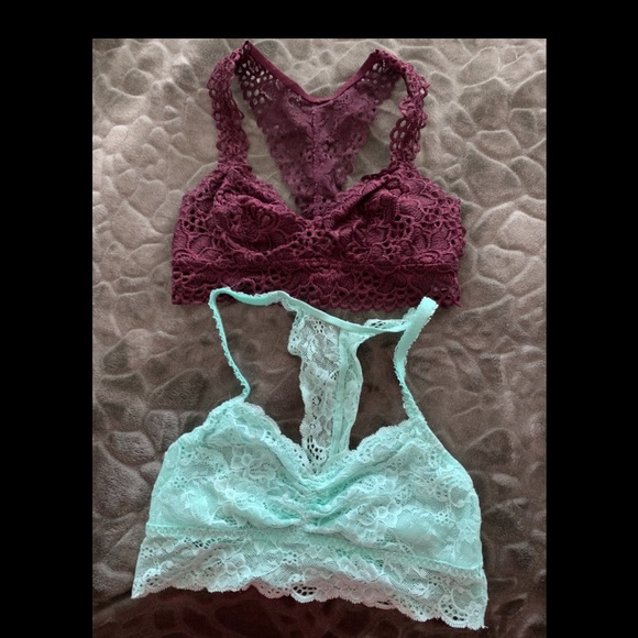 PINK Victoria's Secret Other - 👗2 sexy Lacey racerback bralettes Pink & aerie
